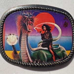 Dragon and Woman Graphic Belt Buckle